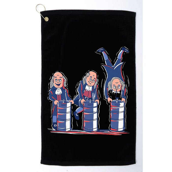 Benjamin Franklin Keg Stand Funny Golf Towel