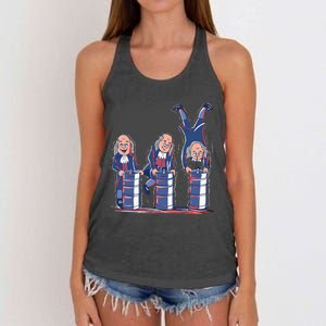 Benjamin Franklin Keg Stand Funny Women's Knotted Racerback Tank