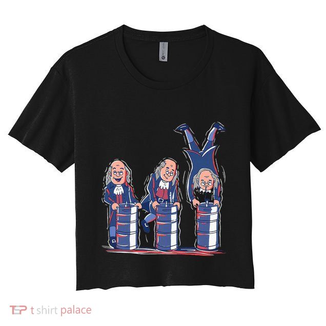Benjamin Franklin Keg Stand Funny Crop Top
