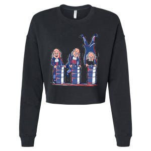 Benjamin Franklin Keg Stand Funny Cropped Pullover Crew