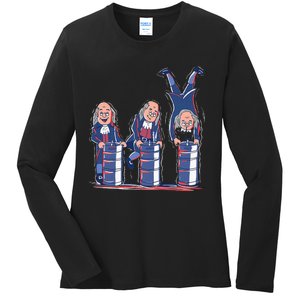 Benjamin Franklin Keg Stand Funny Ladies Long Sleeve Shirt