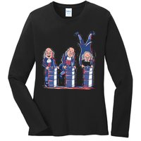 Benjamin Franklin Keg Stand Funny Ladies Long Sleeve Shirt