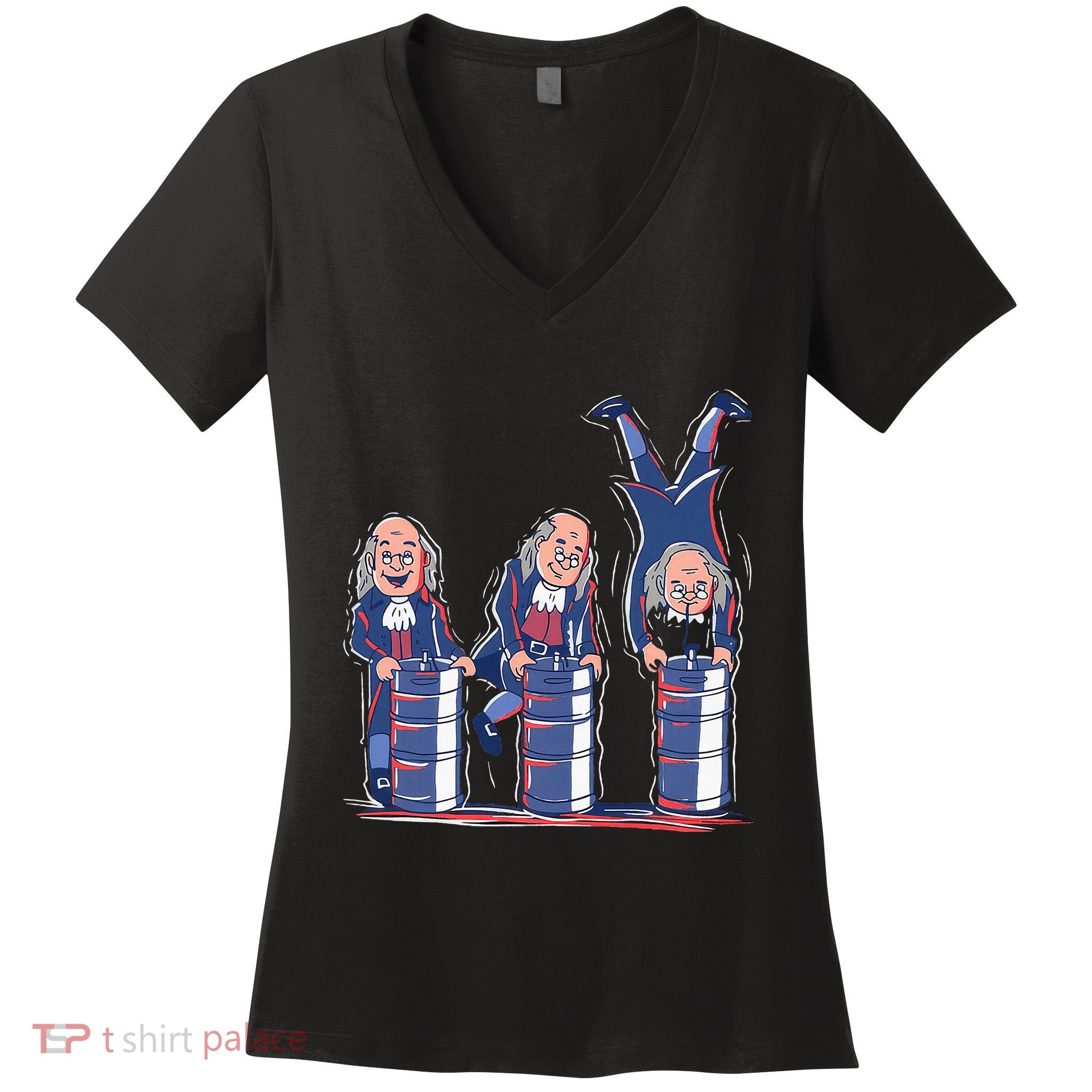 Benjamin Franklin Keg Stand Funny Women's V-Neck T-Shirt