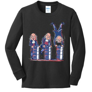 Benjamin Franklin Keg Stand Funny Kids Long Sleeve Shirt