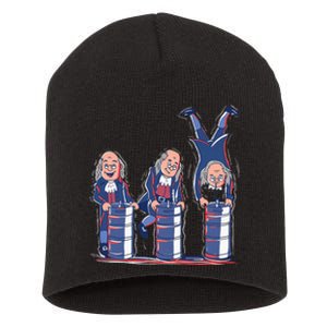 Benjamin Franklin Keg Stand Funny Short Acrylic Beanie