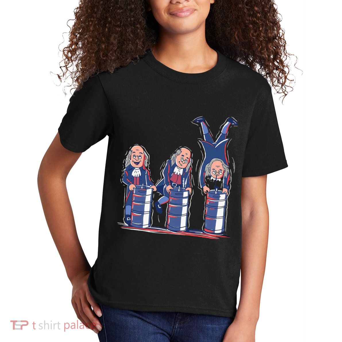 Benjamin Franklin Keg Stand Funny Kids T-Shirt