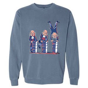 Benjamin Franklin Keg Stand Funny Garment-Dyed Sweatshirt