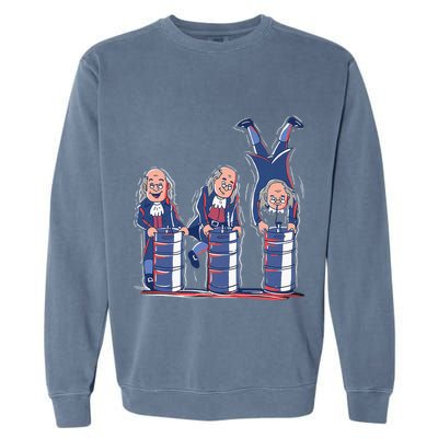 Benjamin Franklin Keg Stand Funny Garment-Dyed Sweatshirt