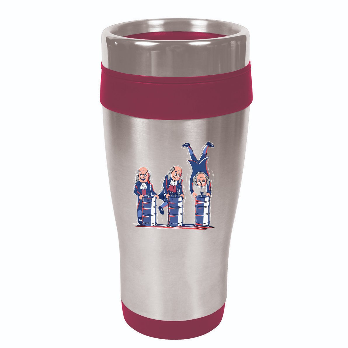 Benjamin Franklin Keg Stand Funny 16oz Travel Tumbler
