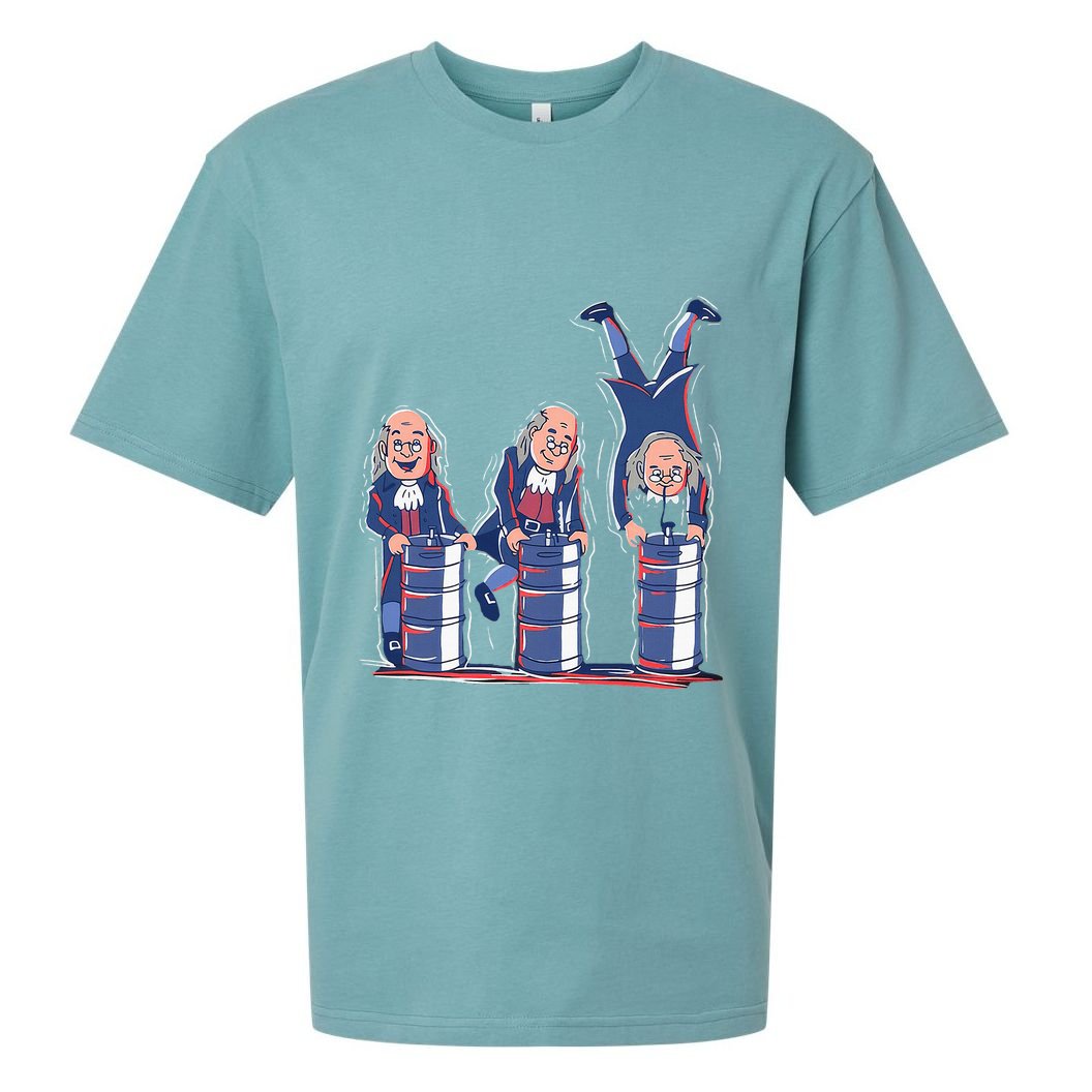 Benjamin Franklin Keg Stand Funny Sueded Cloud Jersey T-Shirt
