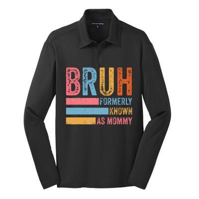 Bruh Formerly Known As Mommy Vintage MotherS Day Silk Touch Performance Long Sleeve Polo