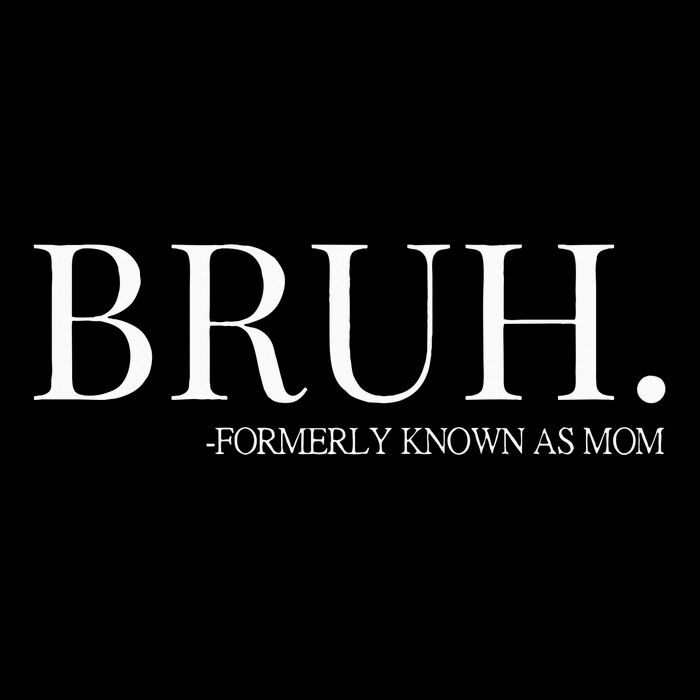 bruh formerly known as mom Drawstring Bag