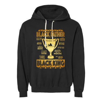 Black Father King Fathers Day Dad Husband Dope Leader Men Garment-Dyed Fleece Hoodie