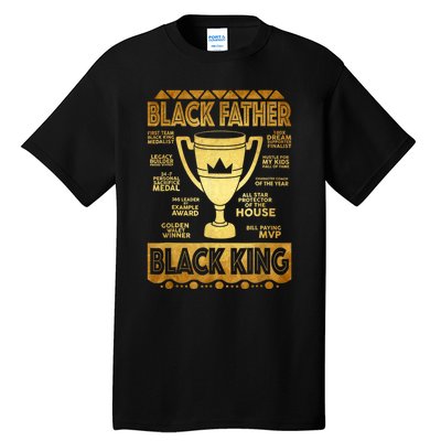 Black Father King Fathers Day Dad Husband Dope Leader Men Tall T-Shirt