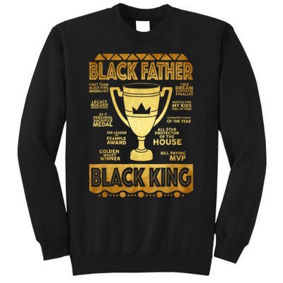 Black Father King Fathers Day Dad Husband Dope Leader Men Tall Sweatshirt