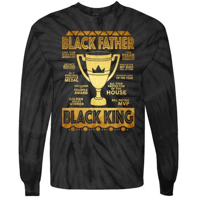 Black Father King Fathers Day Dad Husband Dope Leader Men Tie-Dye Long Sleeve Shirt