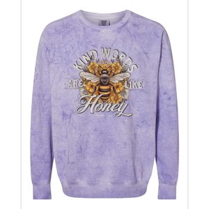 Bee Flowers Kind Words Are Like Honey Colorblast Crewneck Sweatshirt