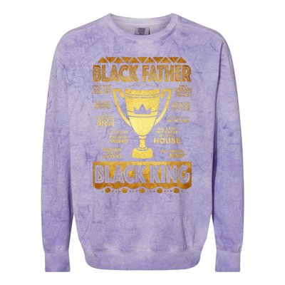 Black Father King Fathers Day Dad Husband Dope Leader Colorblast Crewneck Sweatshirt