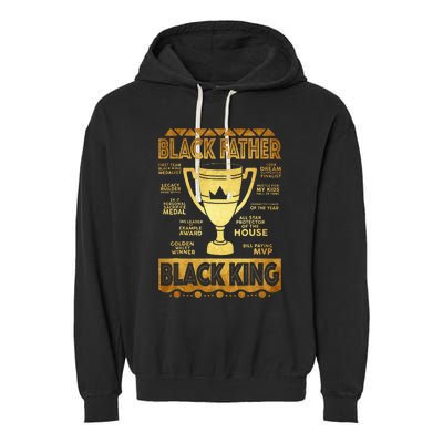 Black Father King Fathers Day Dad Husband Dope Leader Garment-Dyed Fleece Hoodie