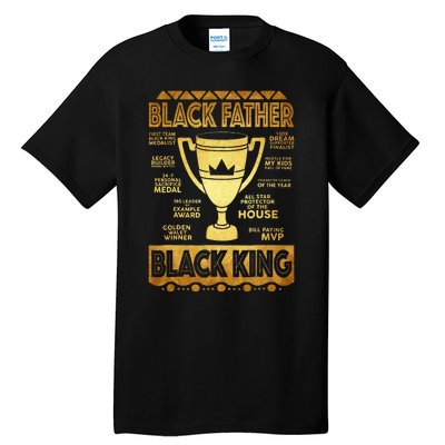 Black Father King Fathers Day Dad Husband Dope Leader Tall T-Shirt