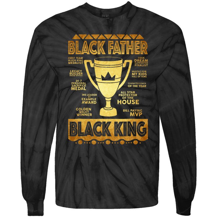 Black Father King Fathers Day Dad Husband Dope Leader Tie-Dye Long Sleeve Shirt