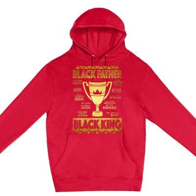 Black Father King Fathers Day Dad Husband Dope Leader Premium Pullover Hoodie