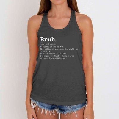 Bruh Formerly Known As Mom Funny Mom Women's Knotted Racerback Tank