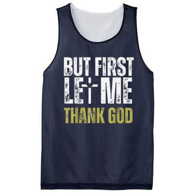 But First Let Me Thank God Vintage Christian Mesh Reversible Basketball Jersey Tank