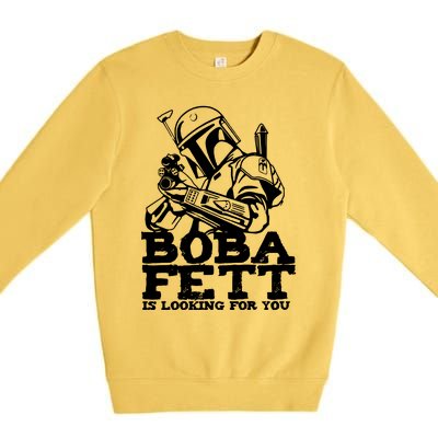 Boba Fett Looking For You Premium Crewneck Sweatshirt