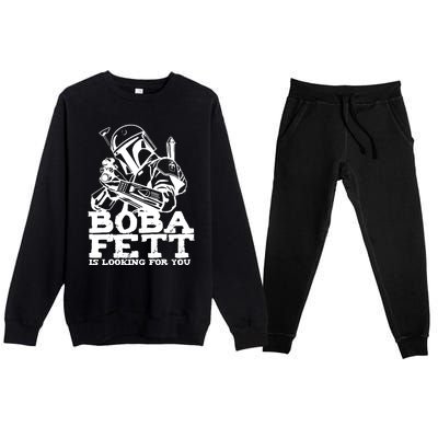 Boba Fett Looking For You Premium Crewneck Sweatsuit Set