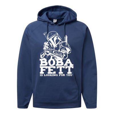 Boba Fett Looking For You Performance Fleece Hoodie