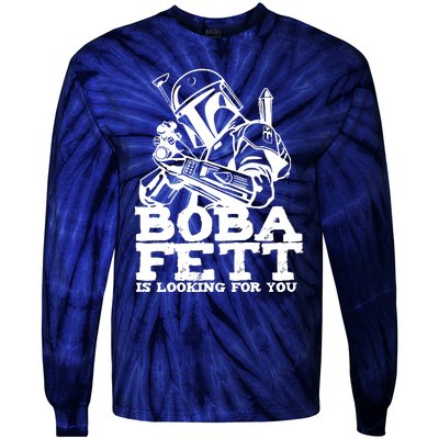 Boba Fett Looking For You Tie-Dye Long Sleeve Shirt