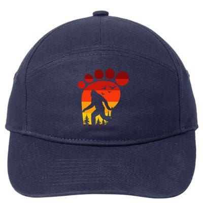 Bigfoot Footprint Lazy Halloween Costume Retro Sasquatch 7-Panel Snapback Hat