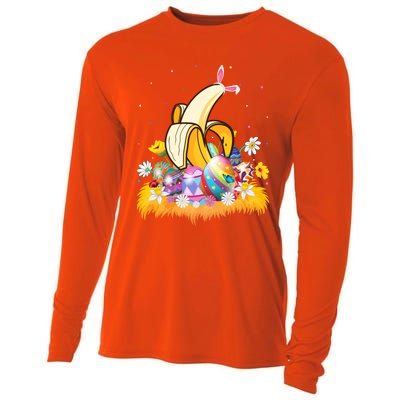 Banana Fruit Lover Easter Egg Funny Banana Easter Sunday Gift Cooling Performance Long Sleeve Crew