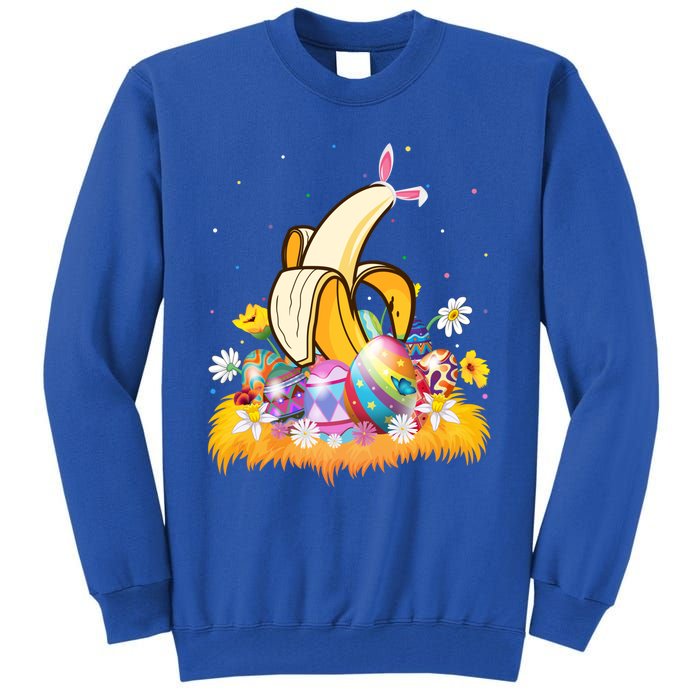 Banana Fruit Lover Easter Egg Funny Banana Easter Sunday Gift Tall Sweatshirt