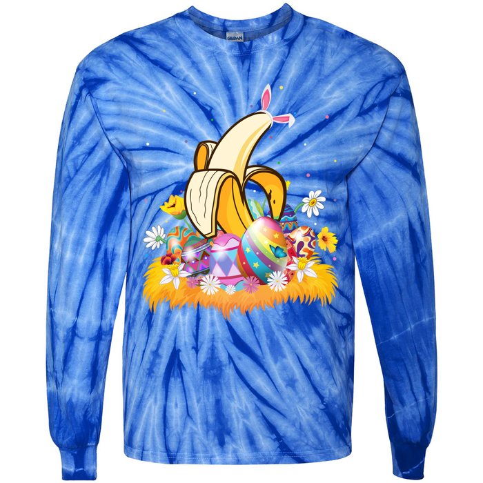 Banana Fruit Lover Easter Egg Funny Banana Easter Sunday Gift Tie-Dye Long Sleeve Shirt