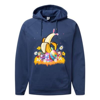 Banana Fruit Lover Easter Egg Funny Banana Easter Sunday Gift Performance Fleece Hoodie