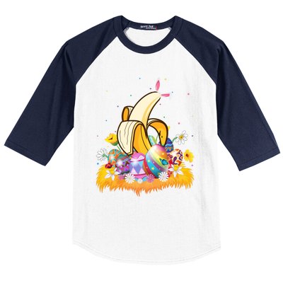 Banana Fruit Lover Easter Egg Funny Banana Easter Sunday Gift Baseball Sleeve Shirt