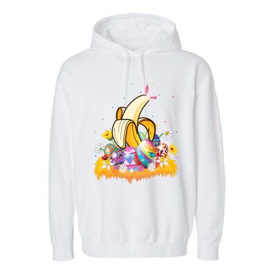 Banana Fruit Lover Easter Egg Funny Banana Easter Sunday Gift Garment-Dyed Fleece Hoodie