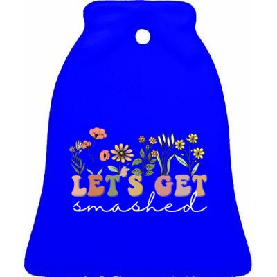 Bachelorette Fiesta LetS Get Smashed Gift Ceramic Bell Ornament