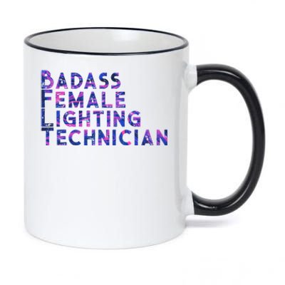 Badass Female Lighting Technician 11oz Black Color Changing Mug