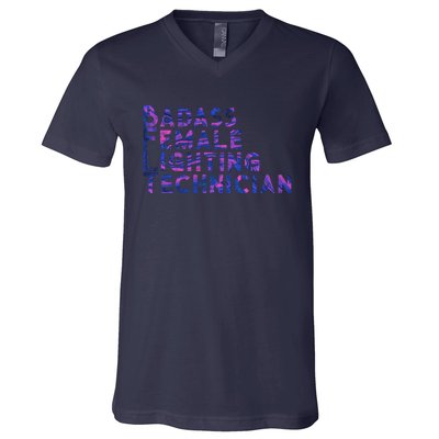 Badass Female Lighting Technician V-Neck T-Shirt