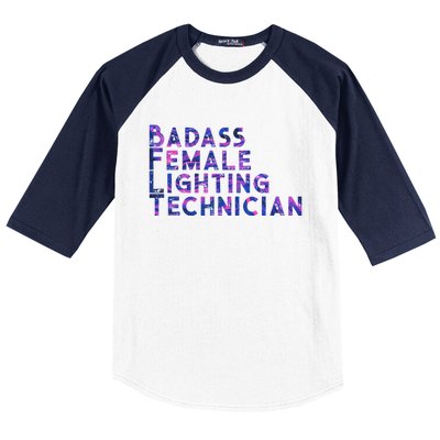 Badass Female Lighting Technician Baseball Sleeve Shirt