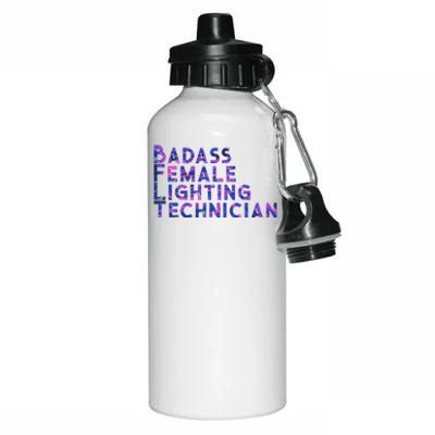 Badass Female Lighting Technician Aluminum Water Bottle