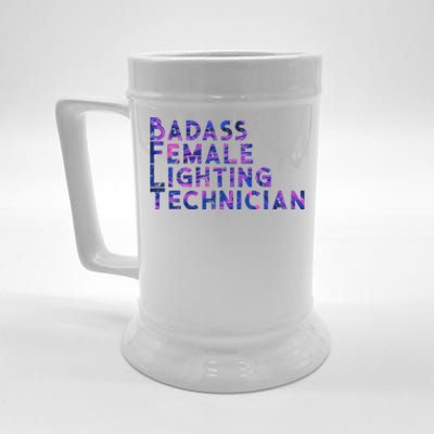 Badass Female Lighting Technician Beer Stein