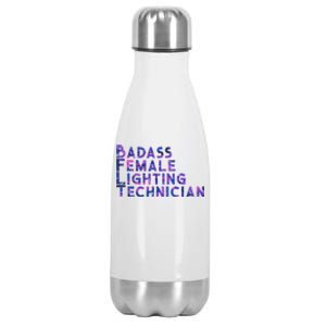 Badass Female Lighting Technician Stainless Steel Insulated Water Bottle