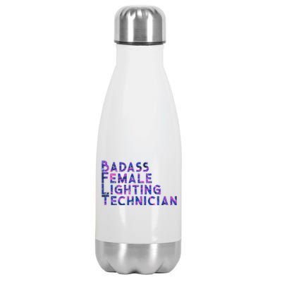 Badass Female Lighting Technician Stainless Steel Insulated Water Bottle