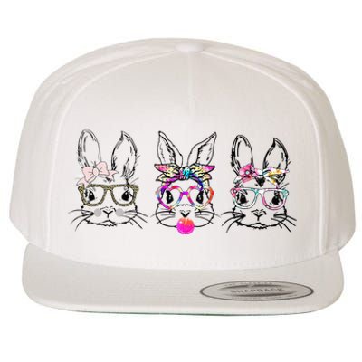 Bunny Face Leopard Glasses Headband Happy Easter Day Wool Snapback Cap