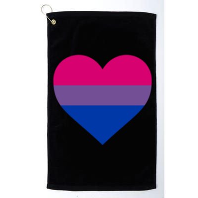 Bisexual Flag Lgbt Love Heart Pocket Print Pride March Gift Platinum Collection Golf Towel