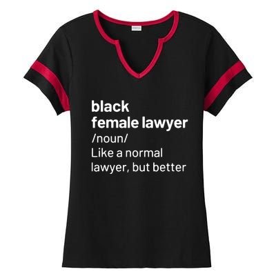 Black Female Lawyer African American Attorney Definition Ladies Halftime Notch Neck Tee